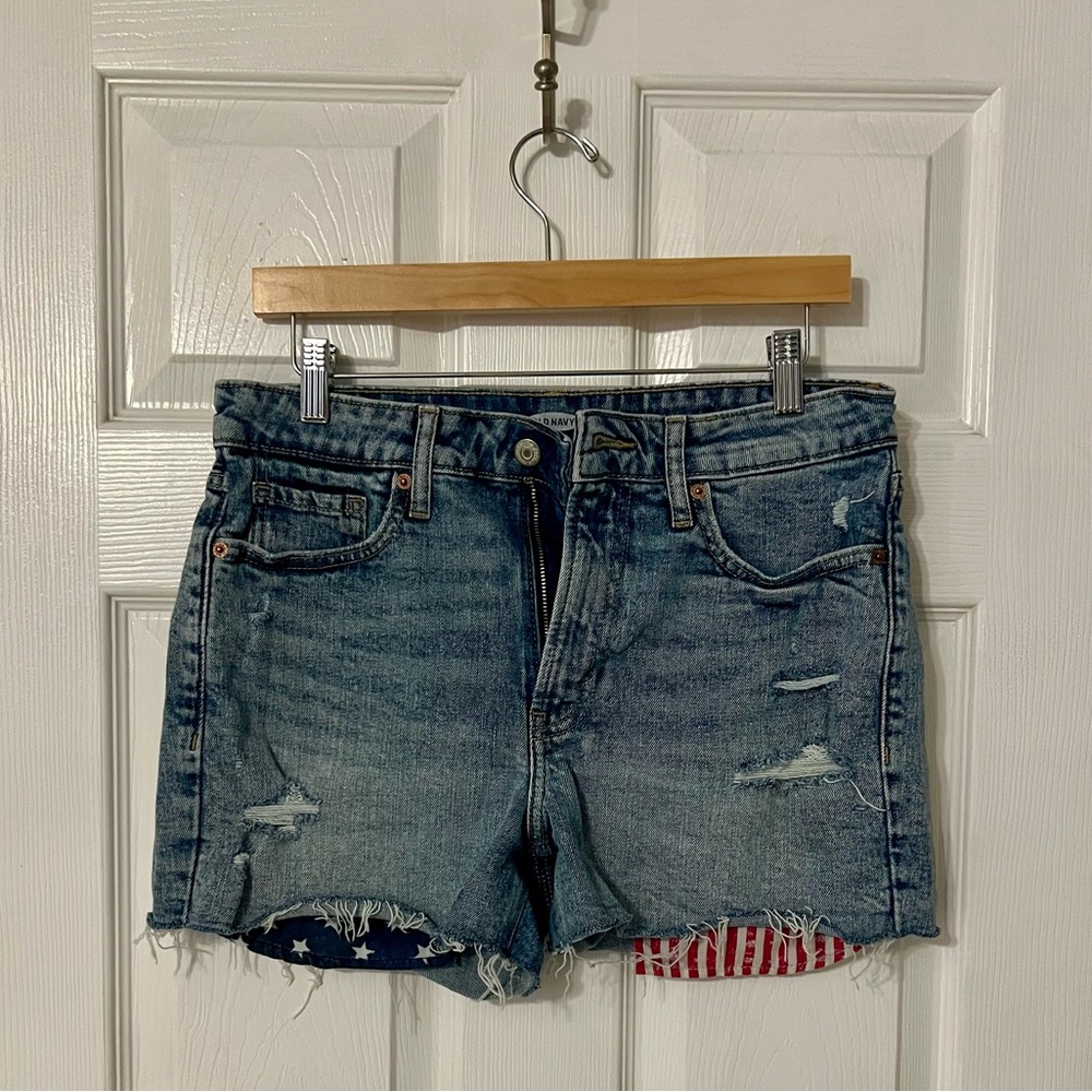 Old Navy Denim Americana Distressed Women's Shorts Size 8